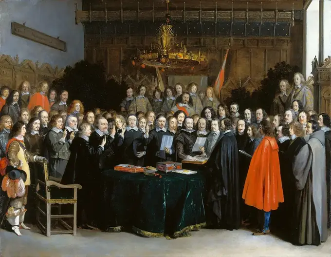 A ratificação da Paz de Münster, por Gerard ter Borch